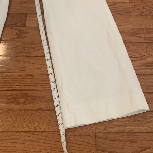 Modern boot cut, white, wide-leg pants. - Picture 4 of 12